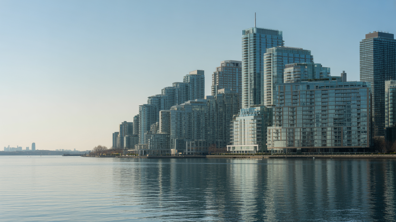 Modern condo buildings in Toronto's waterfront area
