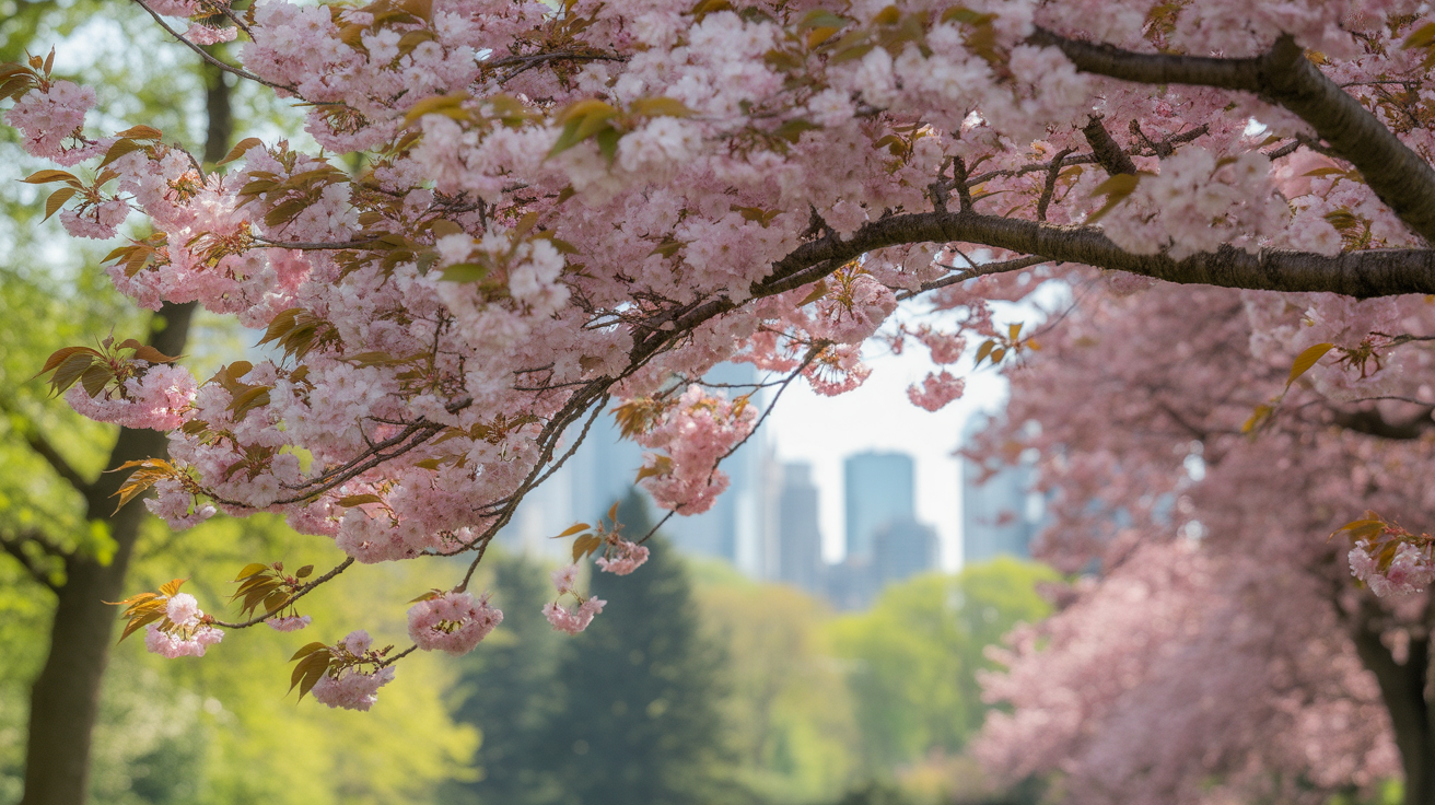 Cherry blossoms blooming in High Park, Toronto