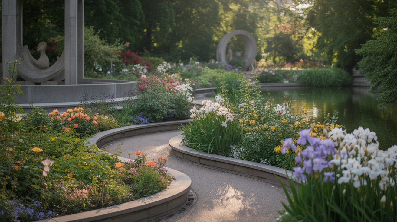 A peaceful pathway through Toronto Music Garden