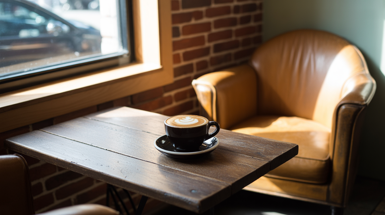 A welcoming coffee shop storefront on a Toronto street