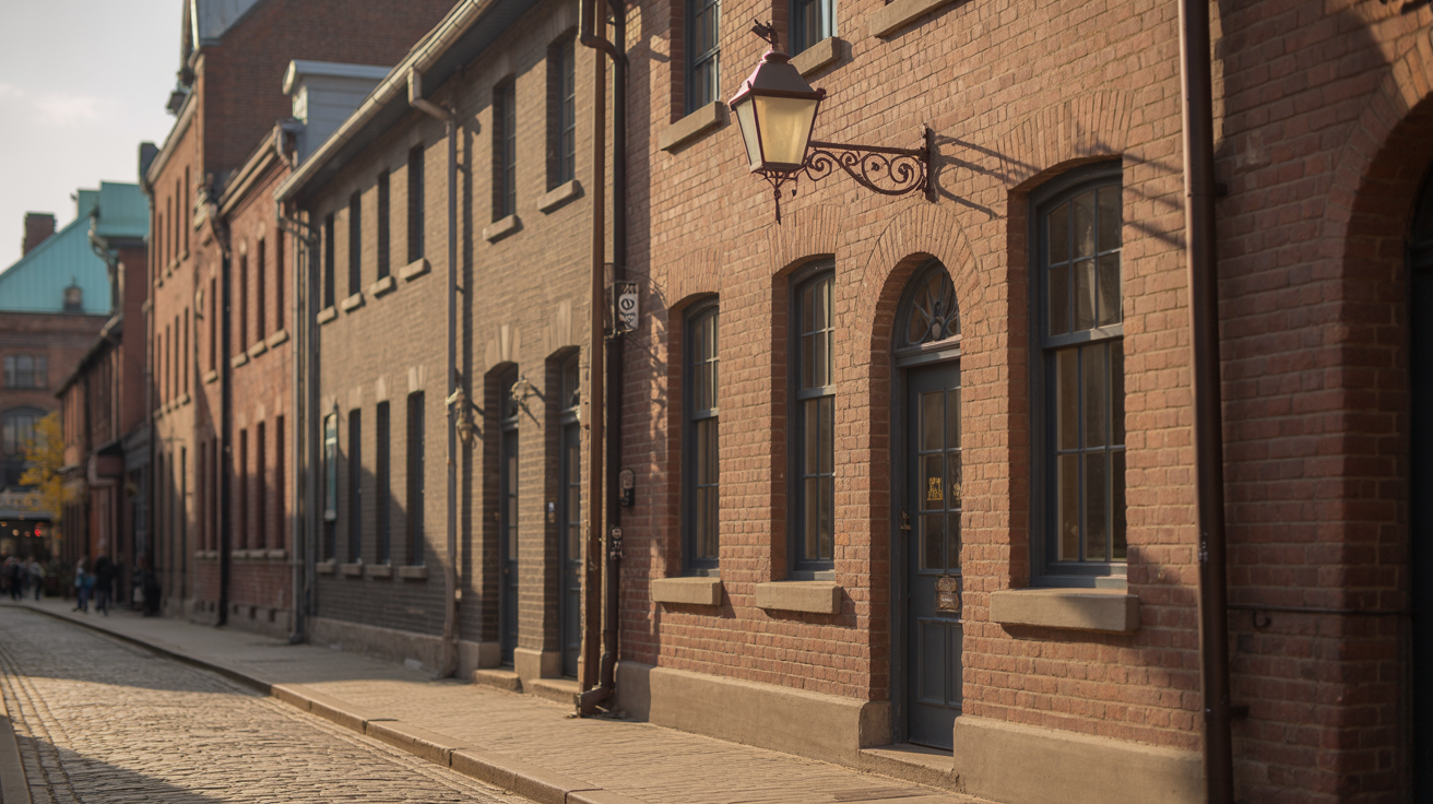 The Distillery District's cobblestone streets in Toronto