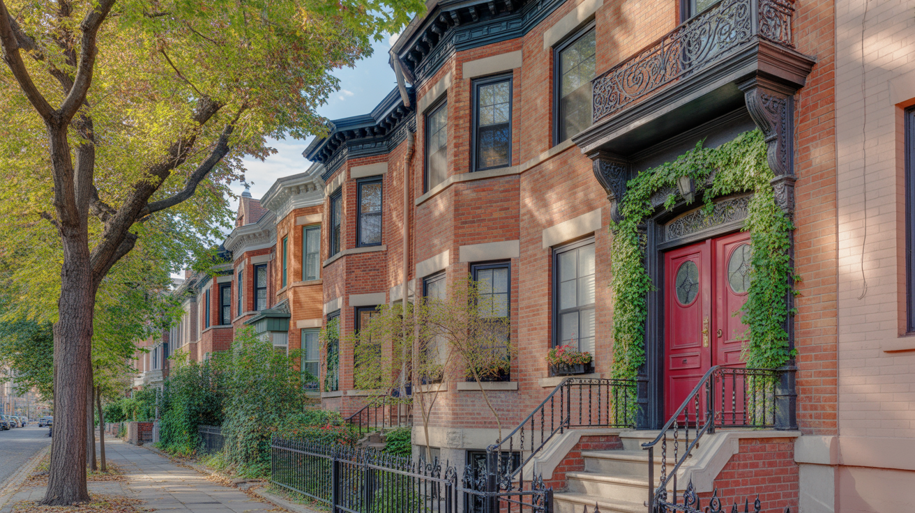 A vibrant Toronto neighbourhood street at golden hour